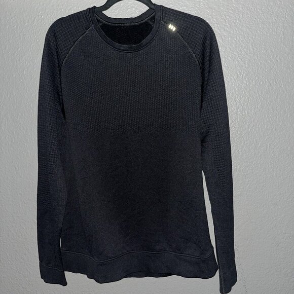 LULULEMON ENGINEEERED WARMTH LONG SLEEVE CREW NECK MEN'S SWEATER - BLACK - Large - Picture 1 of 10